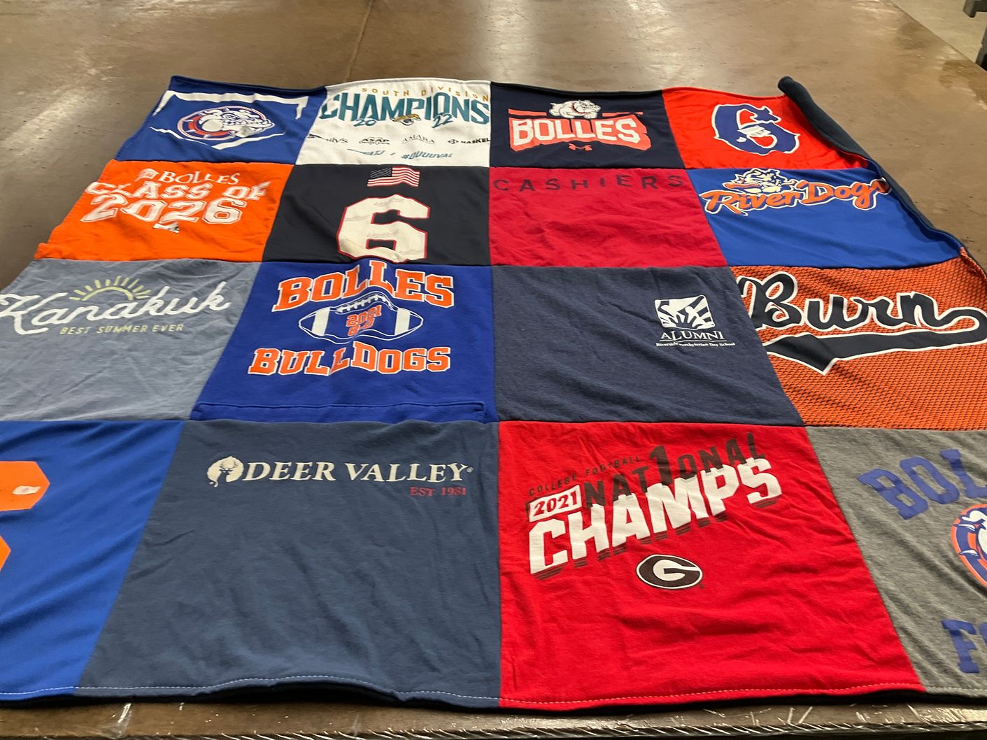 T-shirt quilt featuring bulldogs, georgia bulldogs by JOY from FL