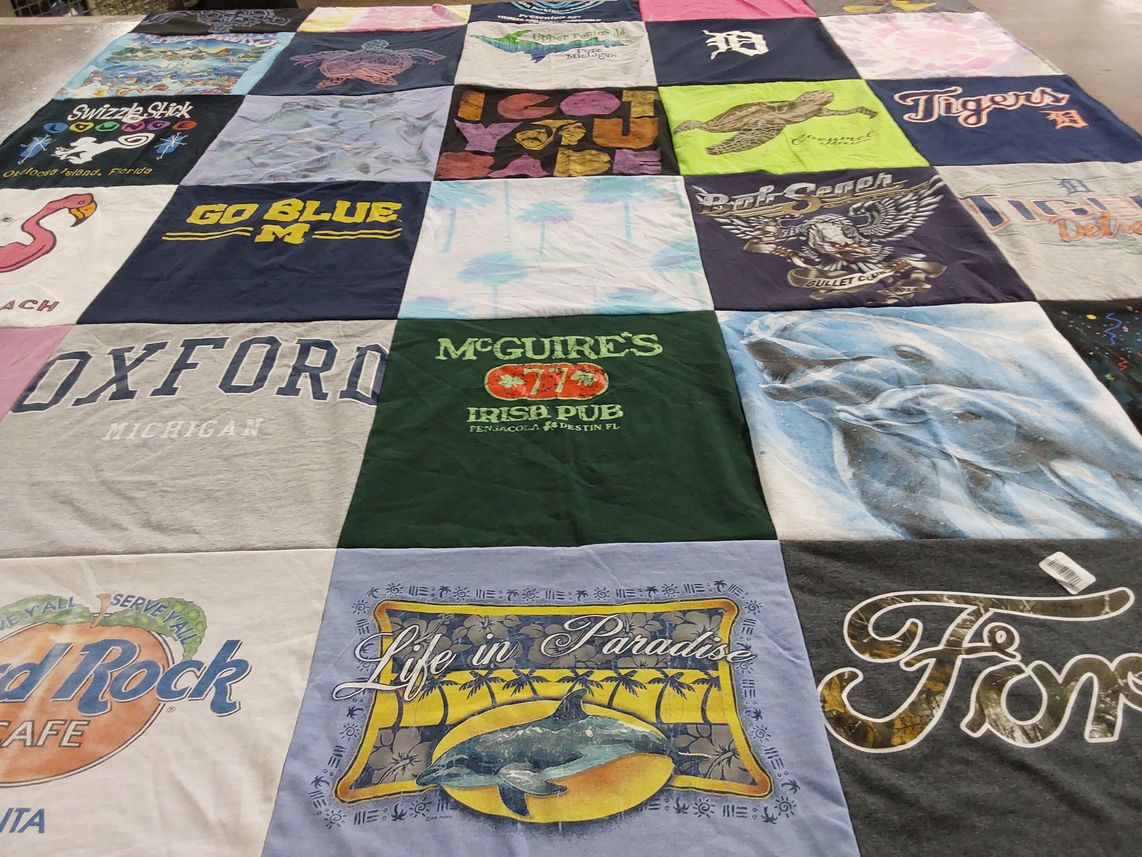 T-shirt quilt featuring detroit tigers by Audrey from MI