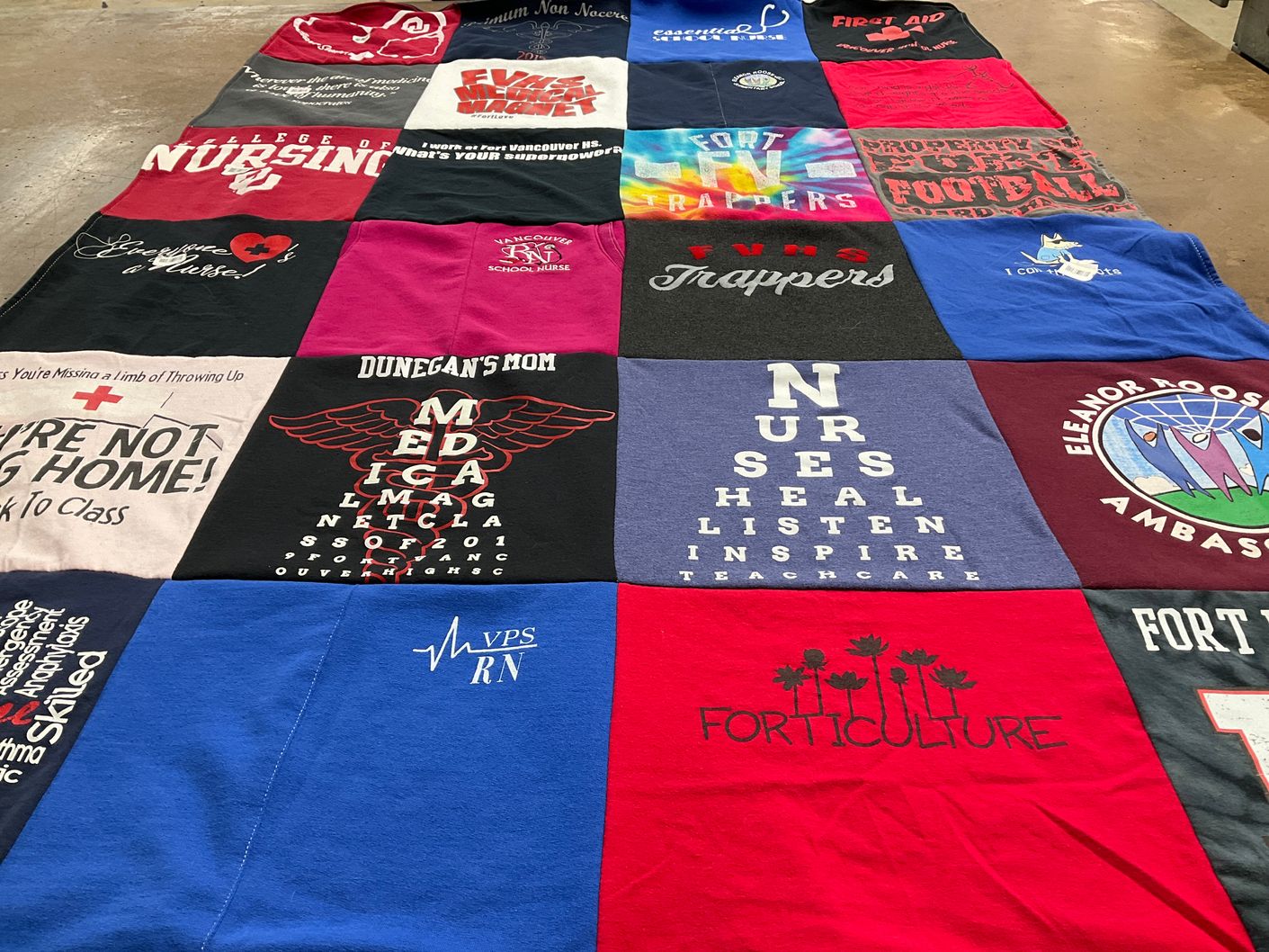 T-shirt quilt featuring trappers football team by Lori from WA