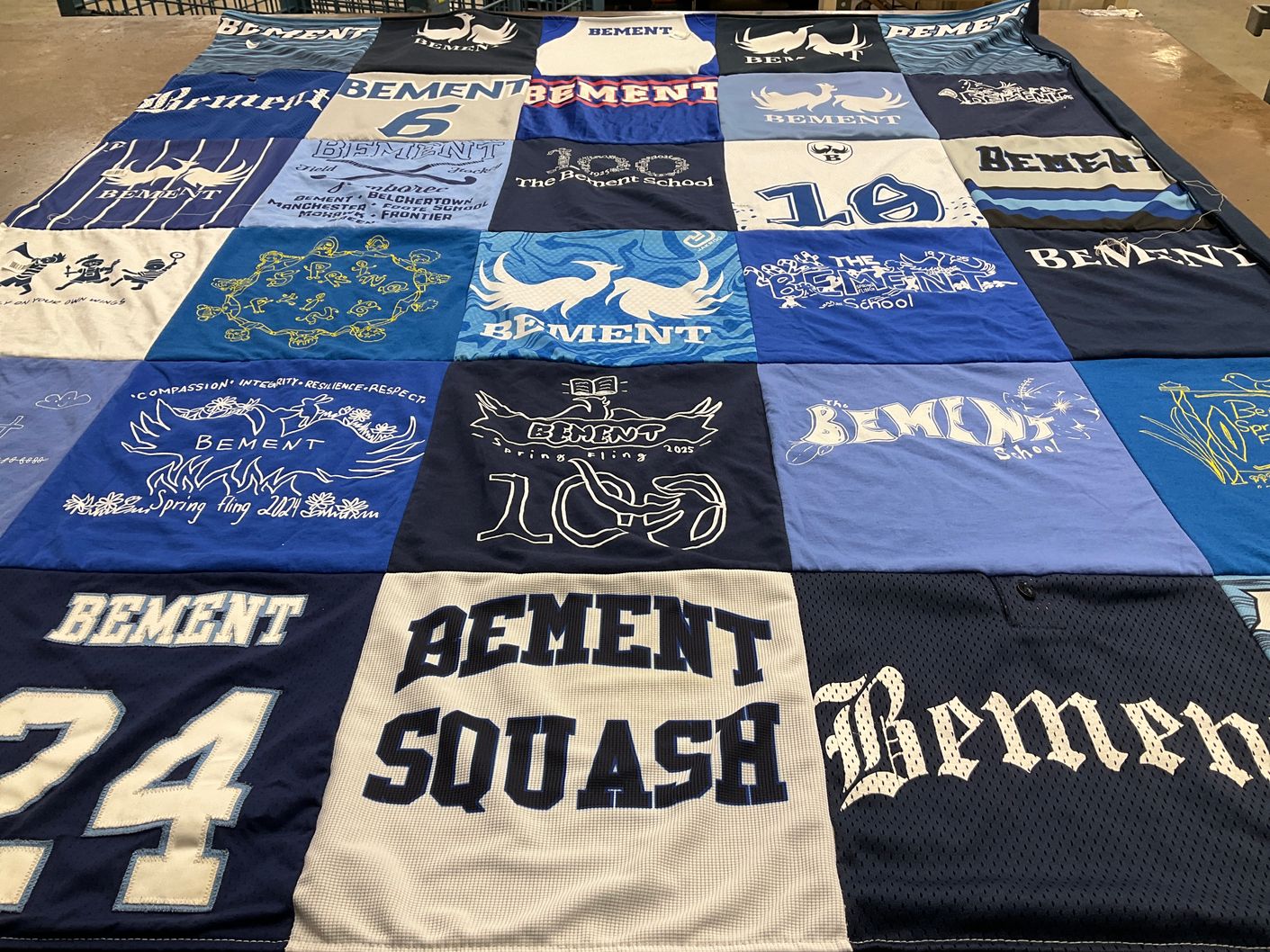 T-shirt quilt from bement school by Roselle from MA