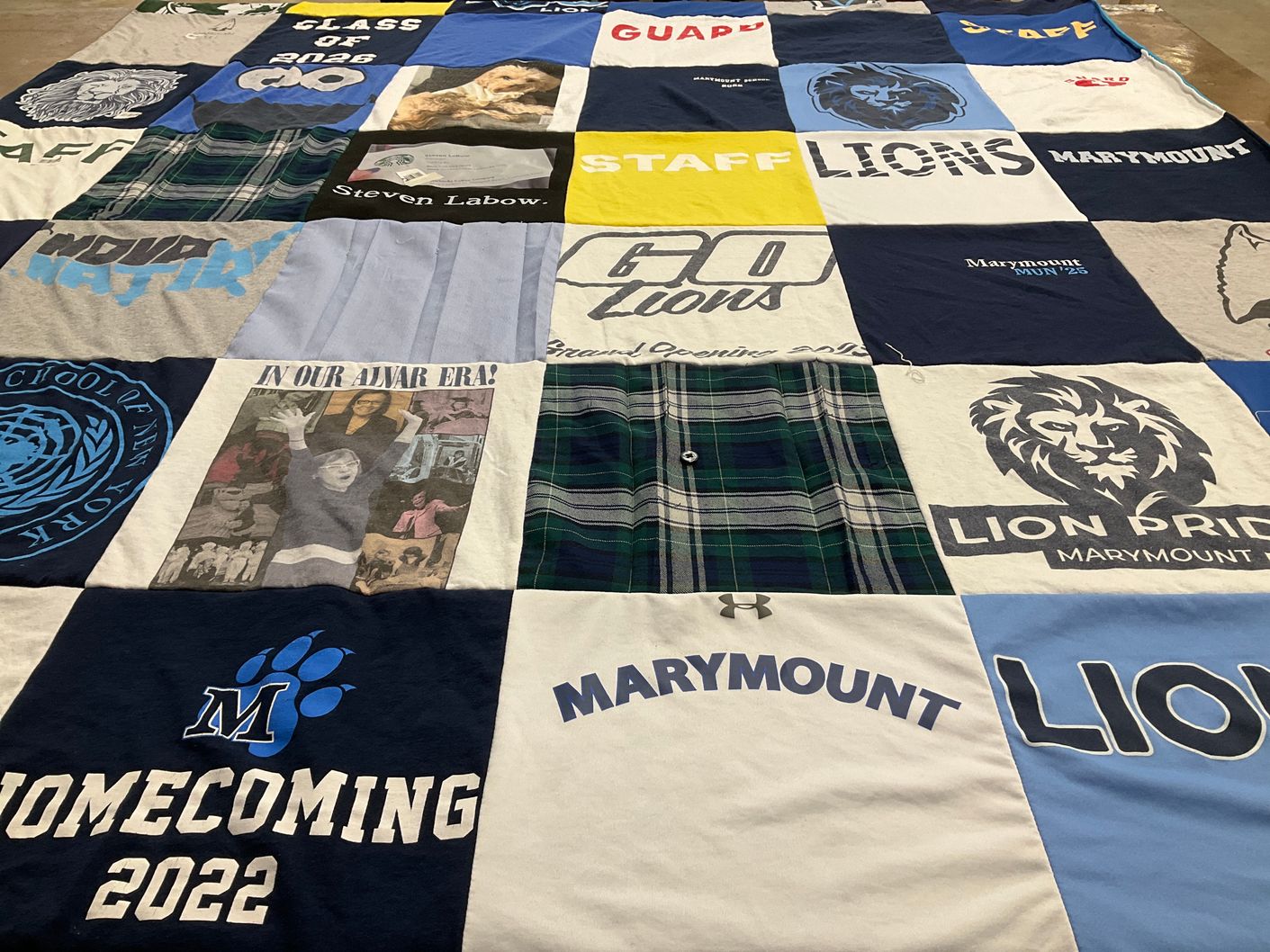 T-shirt quilt from marymount university, school of new york by Renee from NY