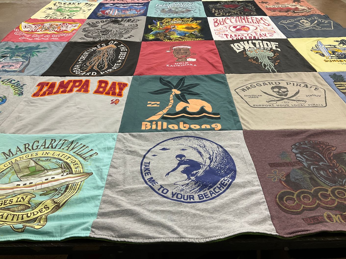 T-shirt quilt featuring tampa bay buccaneers by Lisa from KY