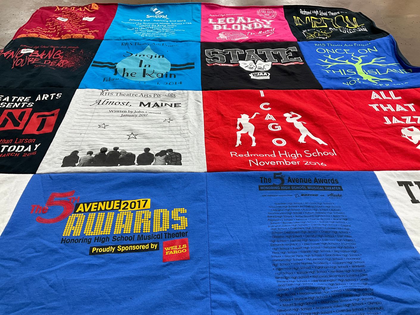 T-shirt quilt from redmond high school by Colleen from IL