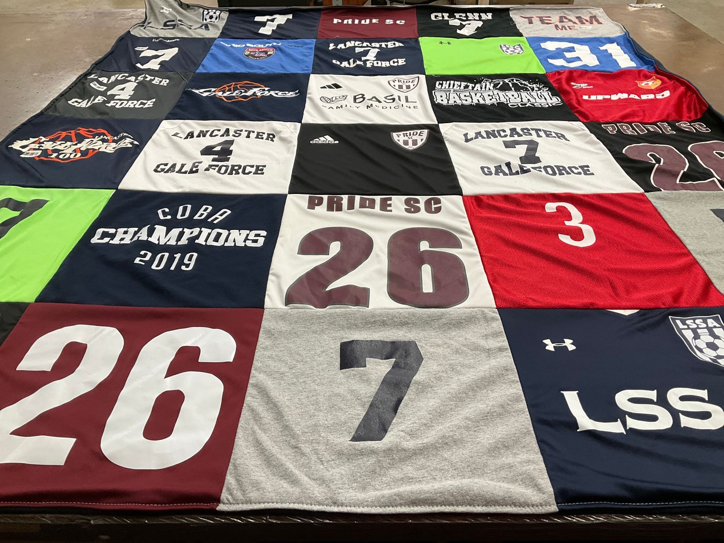 T-shirt quilt featuring pride soccer club by Lynn from OH