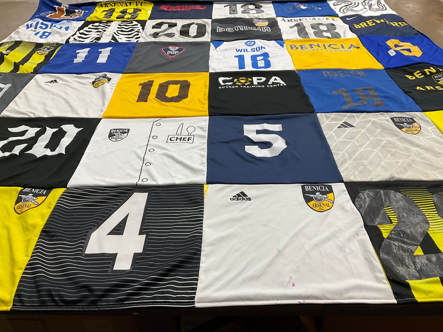 T-shirt quilt featuring benicia arsenal football club by Sonya from CA