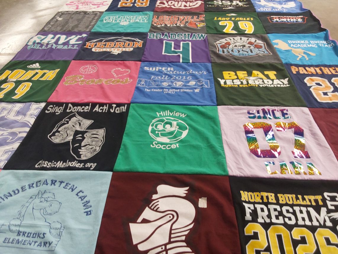 T-shirt quilt featuring ladue high school, north bullit high school by Julie from KY