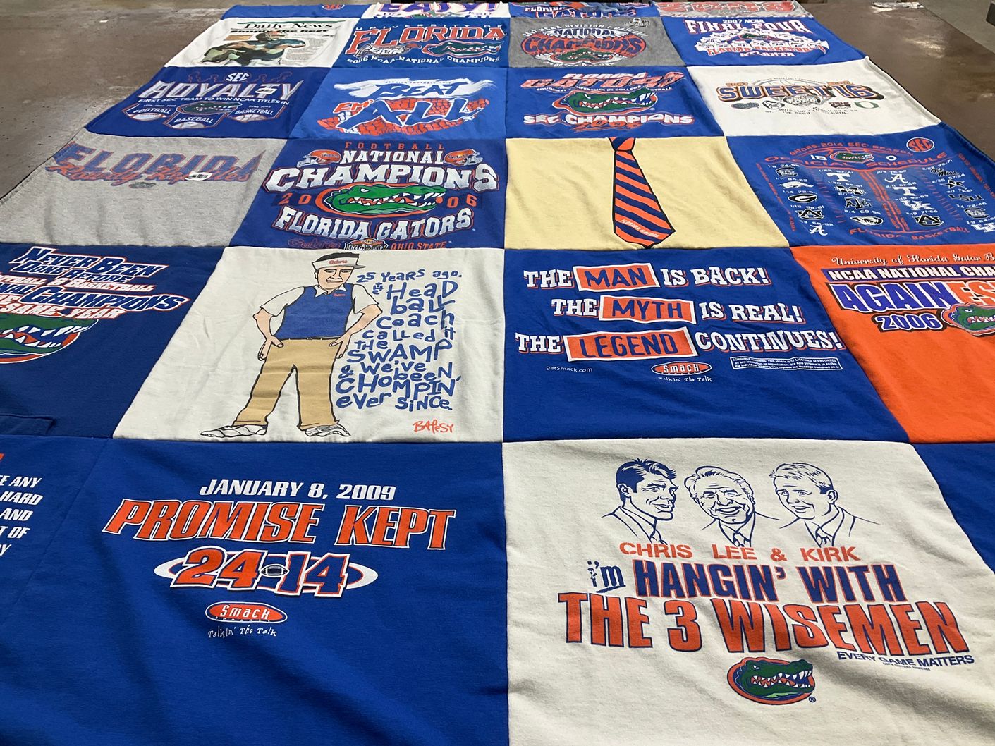 T-shirt quilt featuring florida gators football by Diana from FL