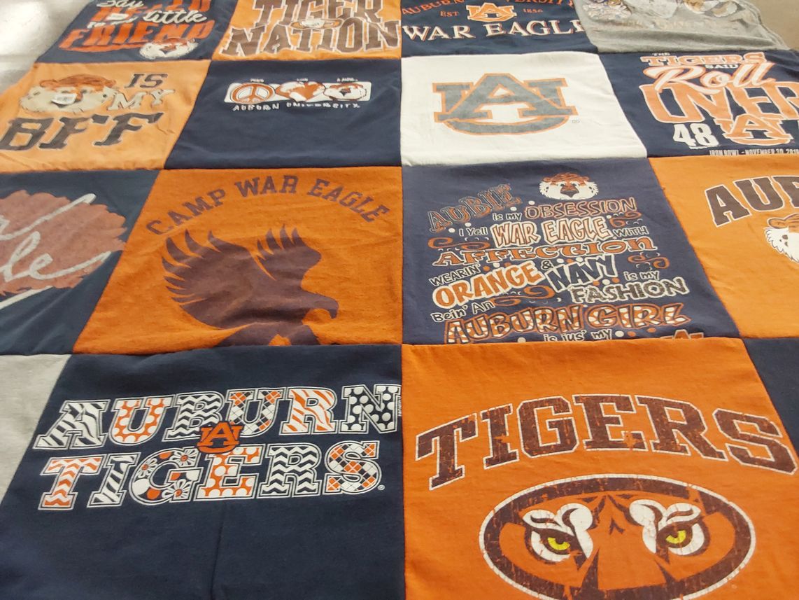 T-shirt quilt featuring auburn tigers by Shannon from AL