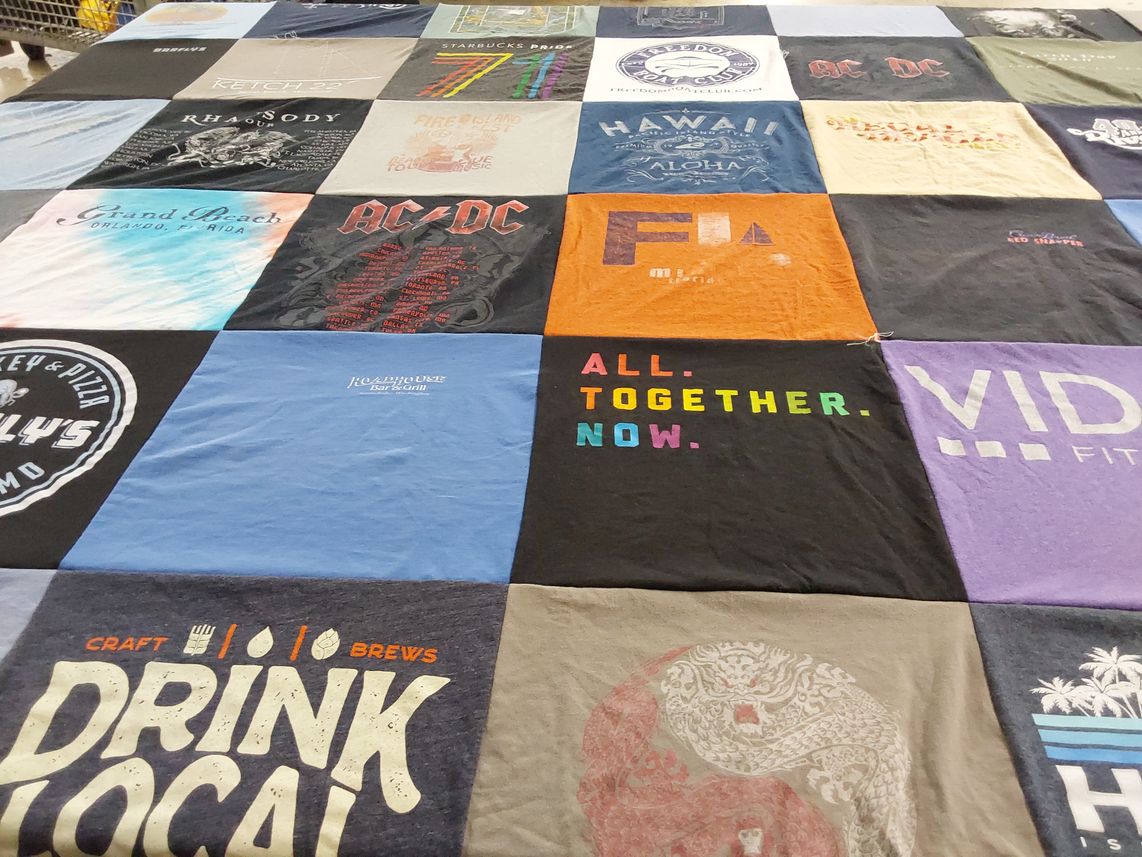 T-shirt quilt with music, beach themes by craig from AZ