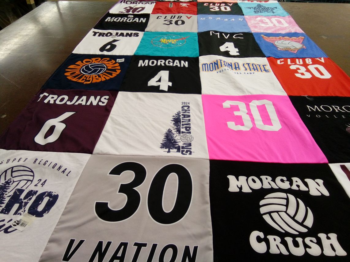 T-shirt quilt featuring morgan volleyball by Tricia from UT