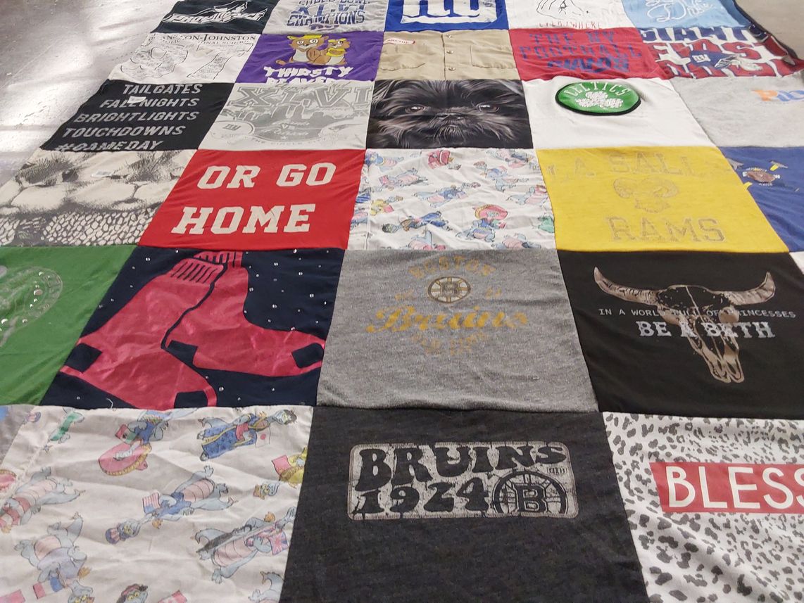 T-shirt quilt featuring boston bruins by Lauren from RI