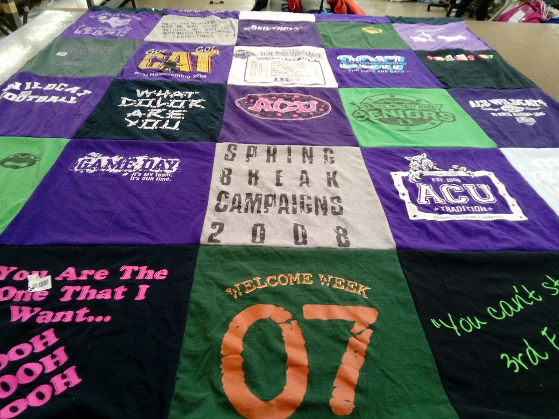 T-shirt quilt featuring wildcats by Bryanna from TX