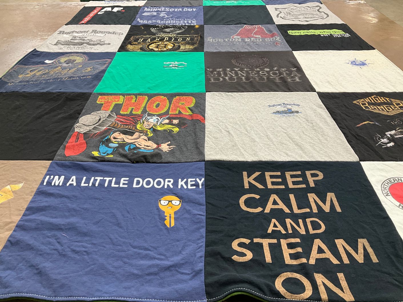 T-shirt quilt featuring boston red sox by Lisa from MA