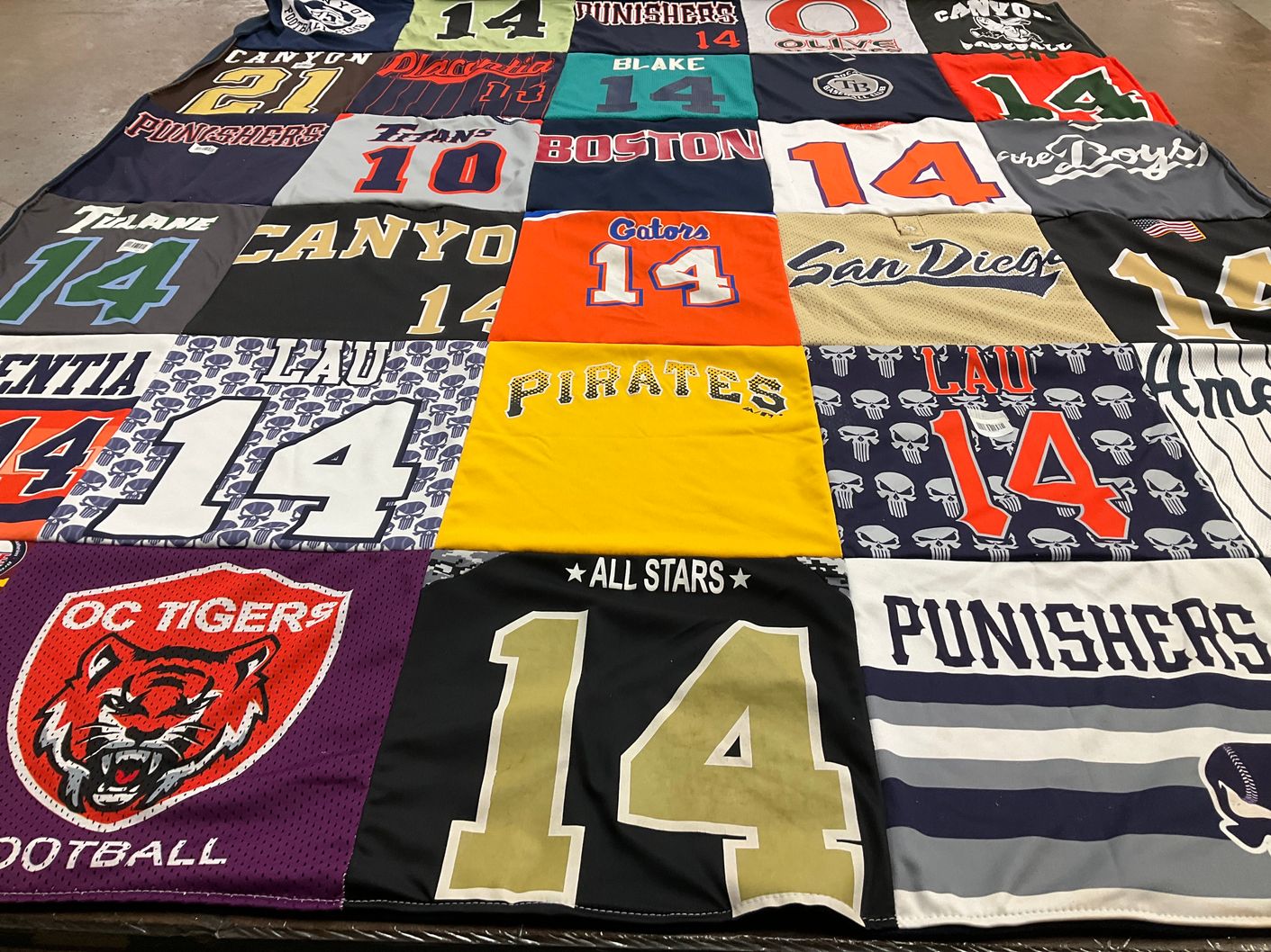 T-shirt quilt featuring oc tigers football by Brandi  from CA