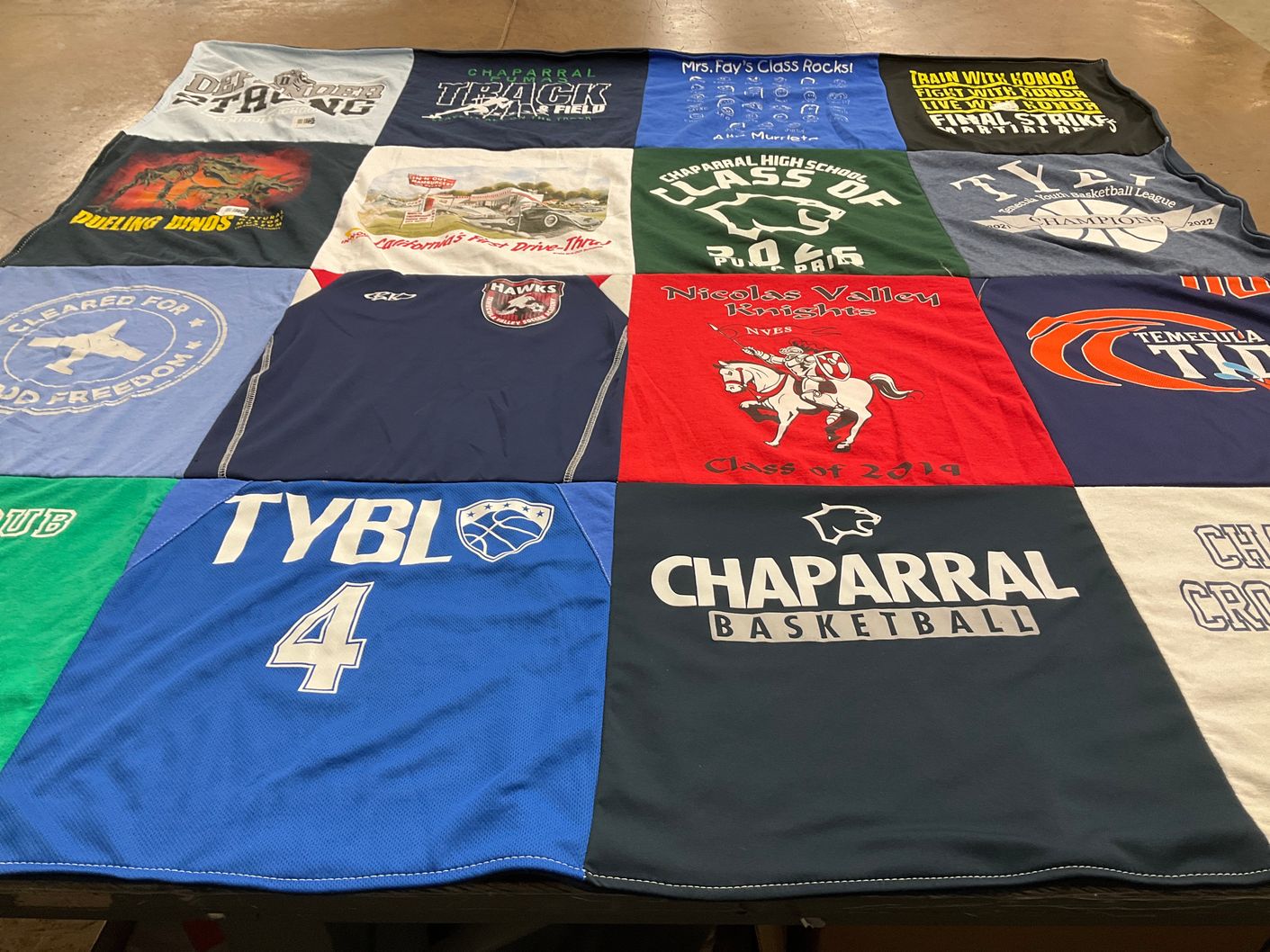 T-shirt quilt featuring temecula titans, chaparral basketball by Araceli from CA