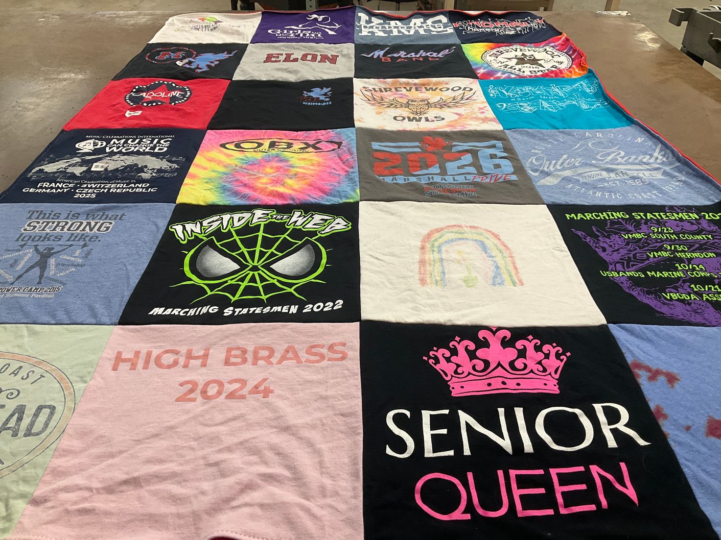 T-shirt quilt featuring marching statesmen by Dionne from VA