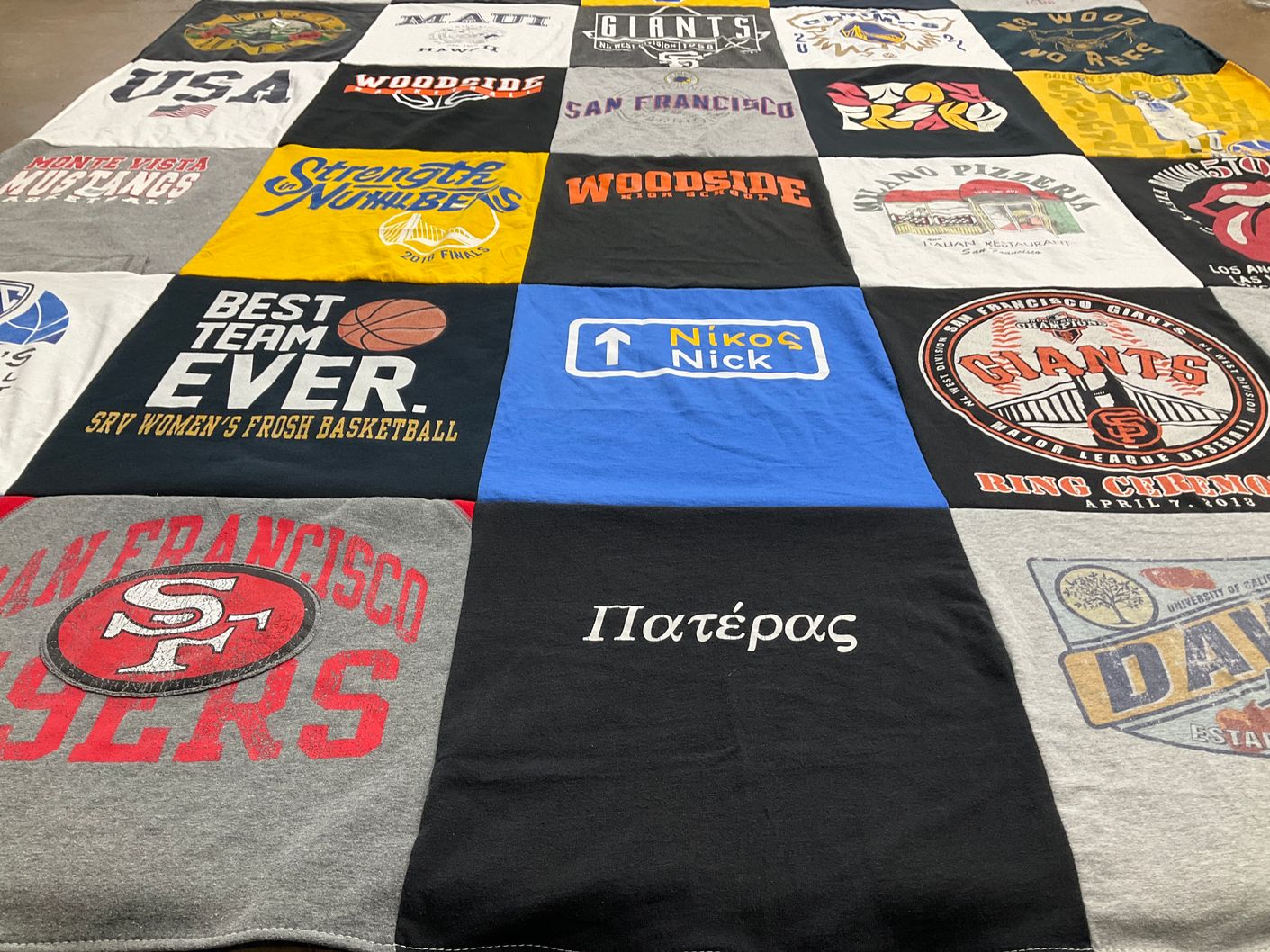 T-shirt quilt featuring san francisco giants, san francisco 49ers by Nick from CA