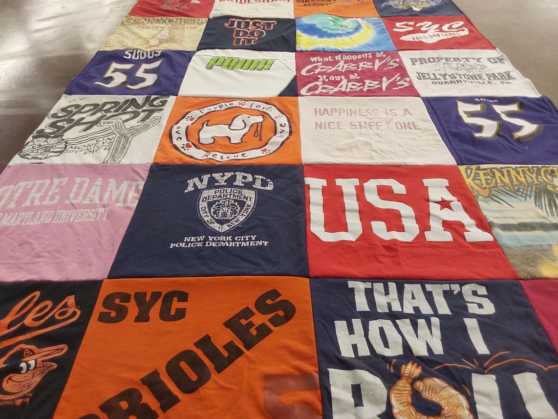 T-shirt quilt featuring baltimore orioles by Sharon from PA