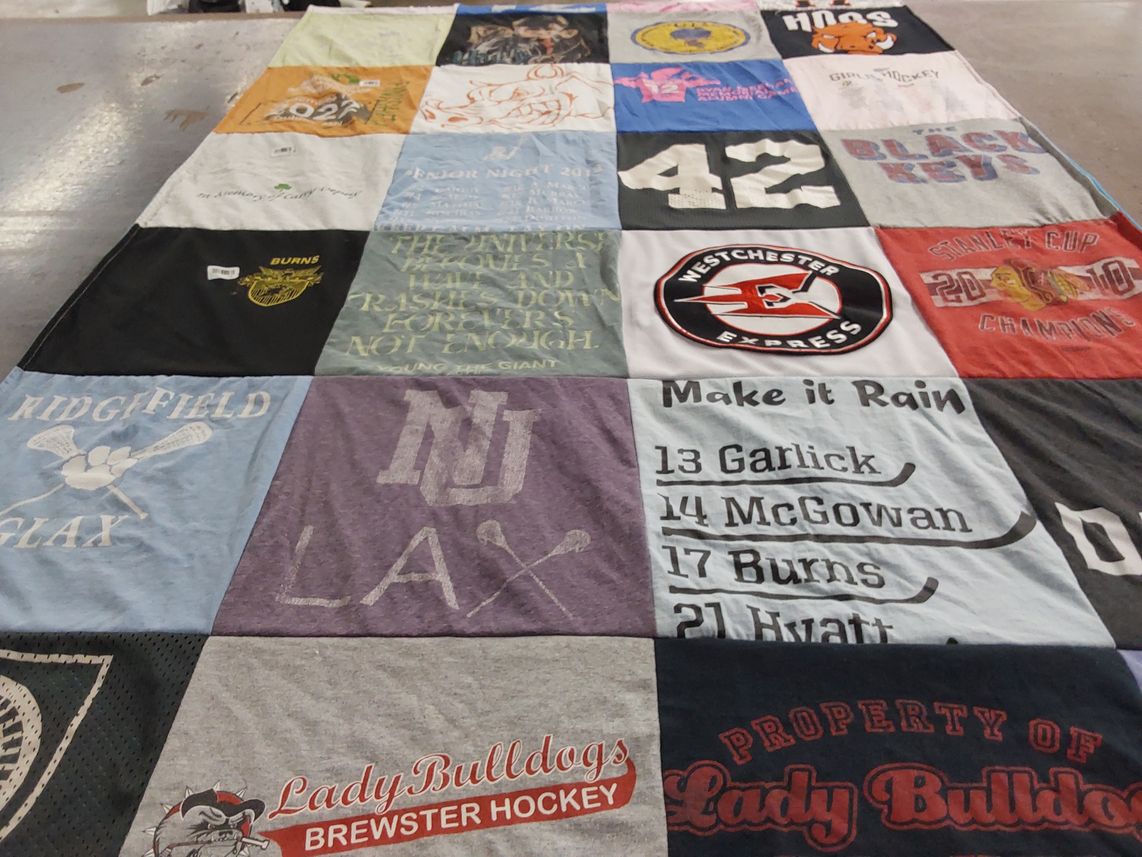 T-shirt quilt featuring brewster college lady bulldogs, ridgefield high school lacrosse by Maddie from CO