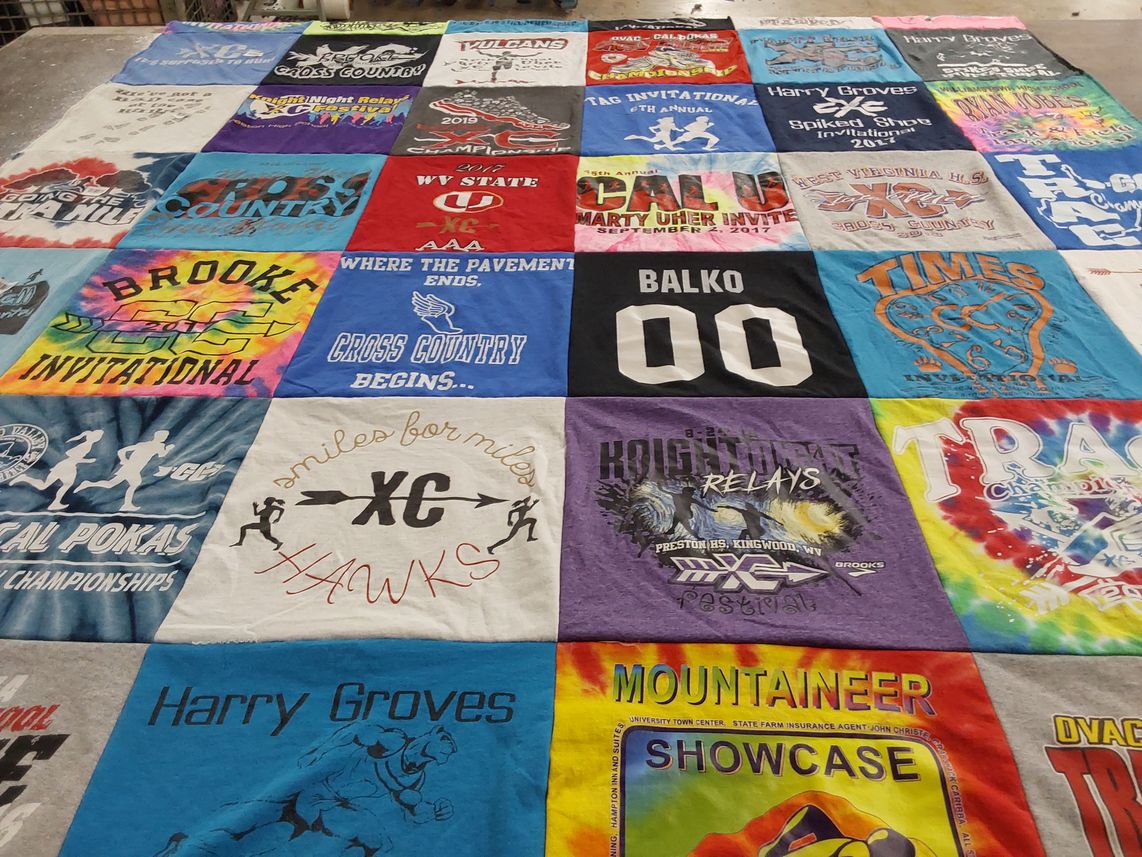T-shirt quilt featuring west virginia state university cross country by Jason from WV