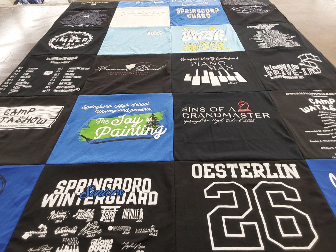 T-shirt quilt from springboro high school by Bev from OH