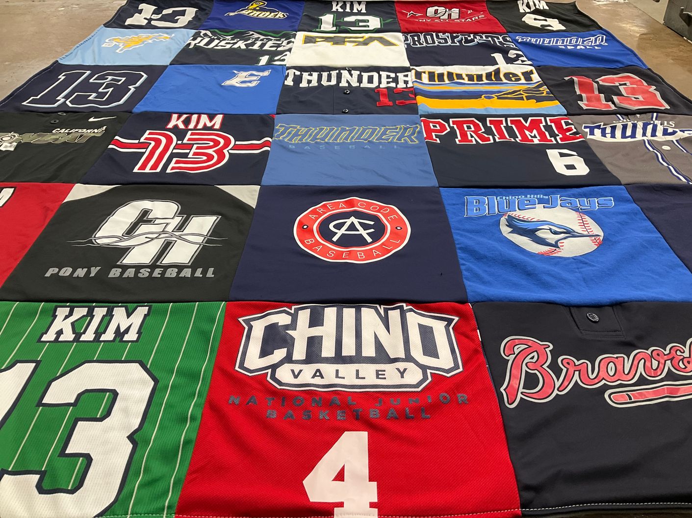 T-shirt quilt featuring chino hills blue jays, thunder by Leslie from CA
