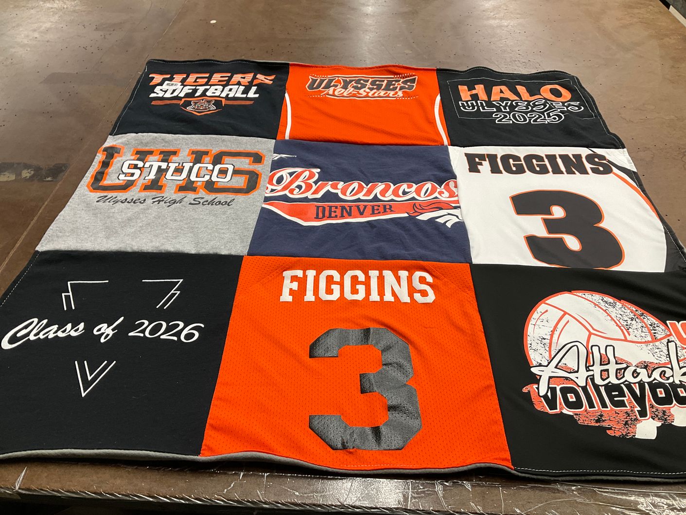 T-shirt quilt featuring broncos by Michelle from KS