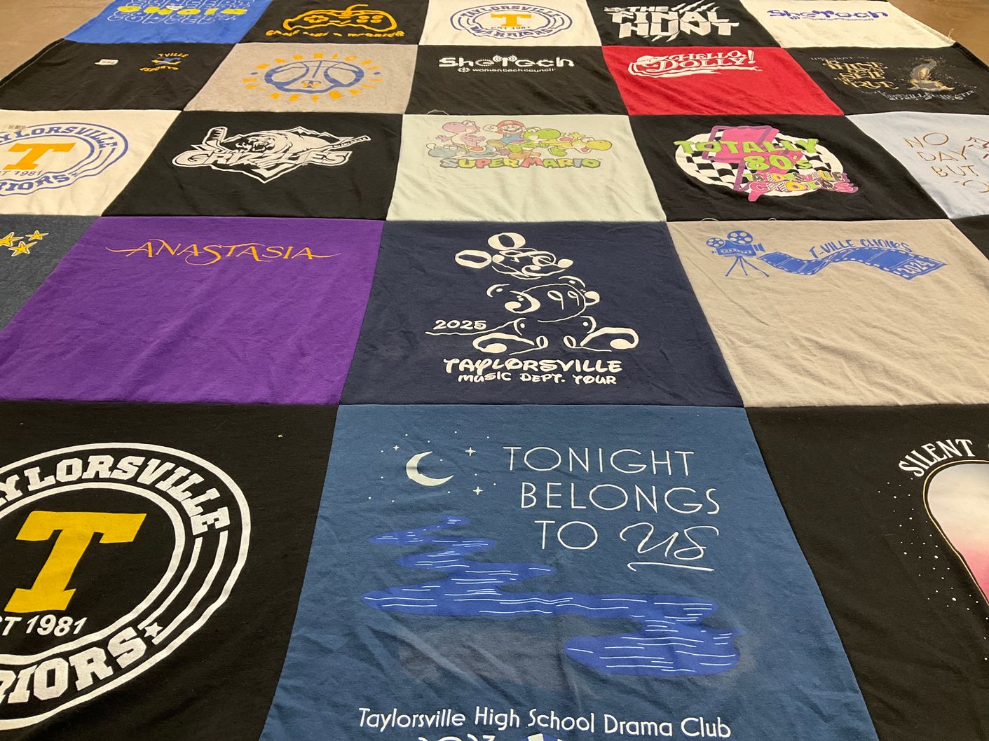T-shirt quilt featuring taylorville warriors by Jennifer from UT