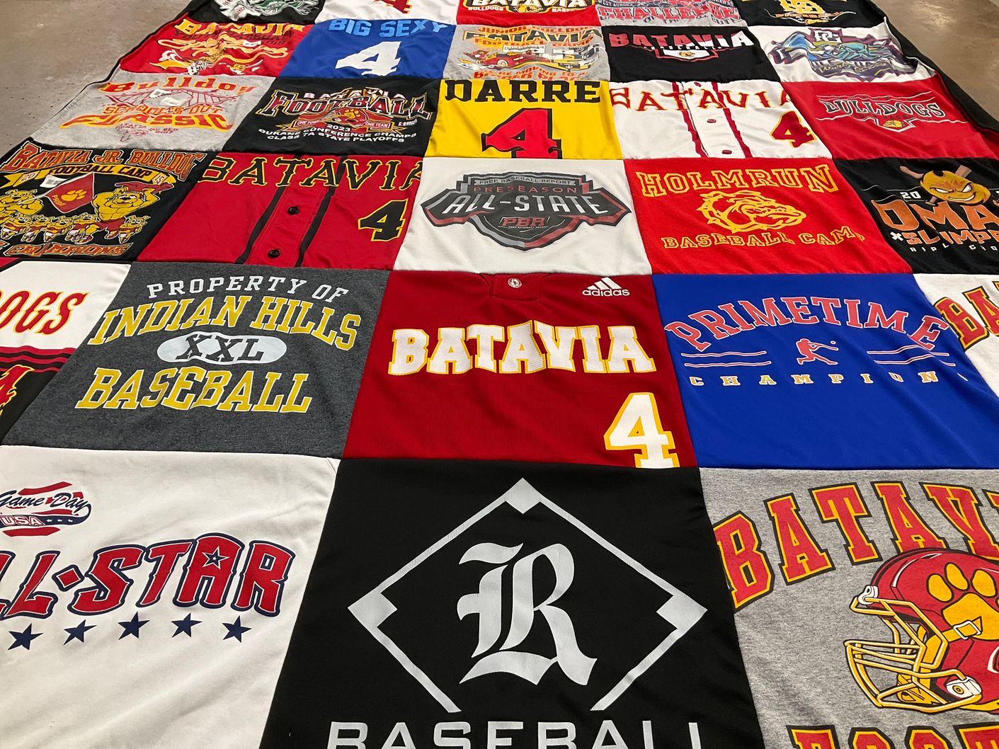 T-shirt quilt from batavia high school by Kelley from IL