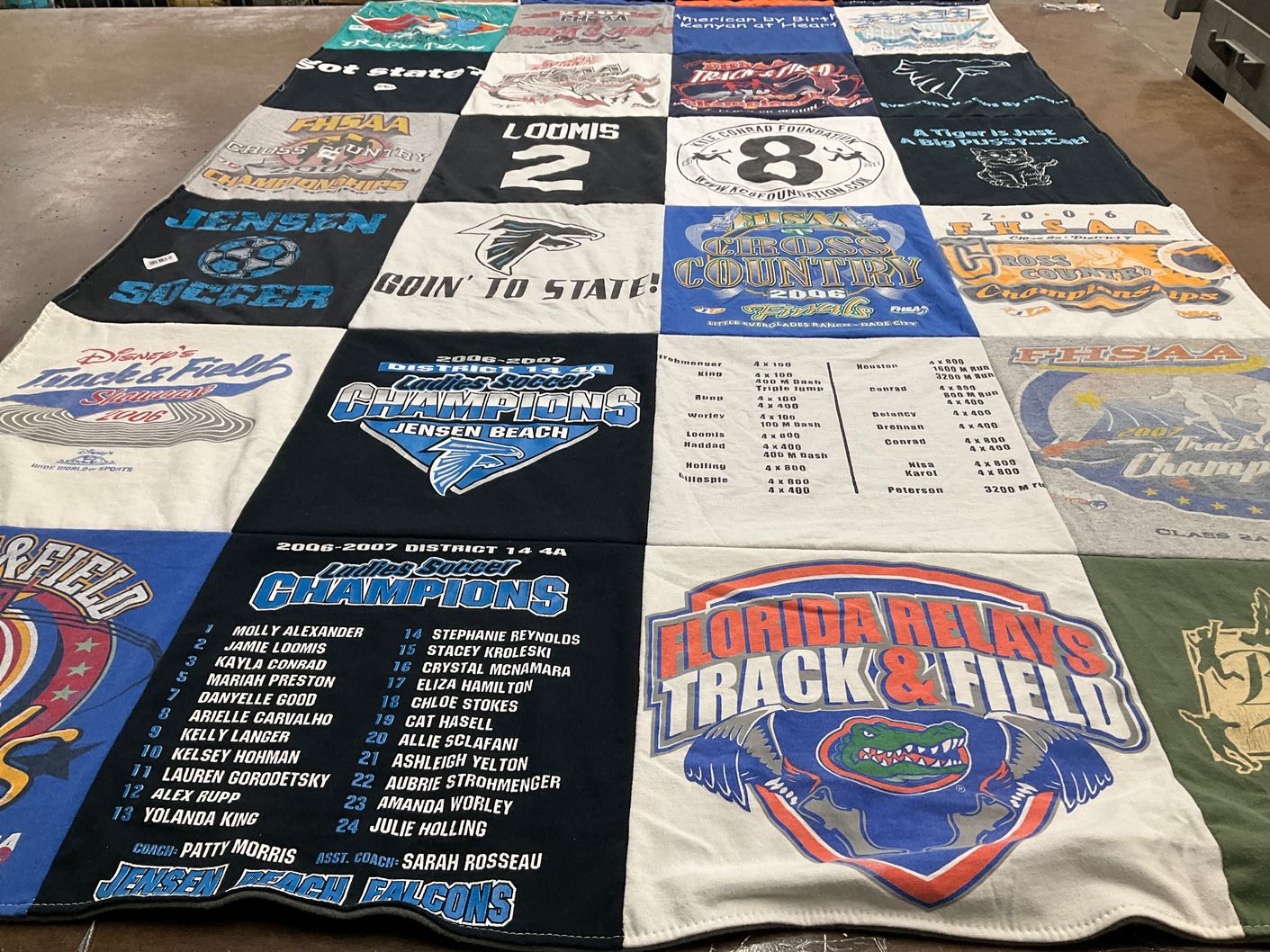 T-shirt quilt from jensen beach high school by Jamie from WY