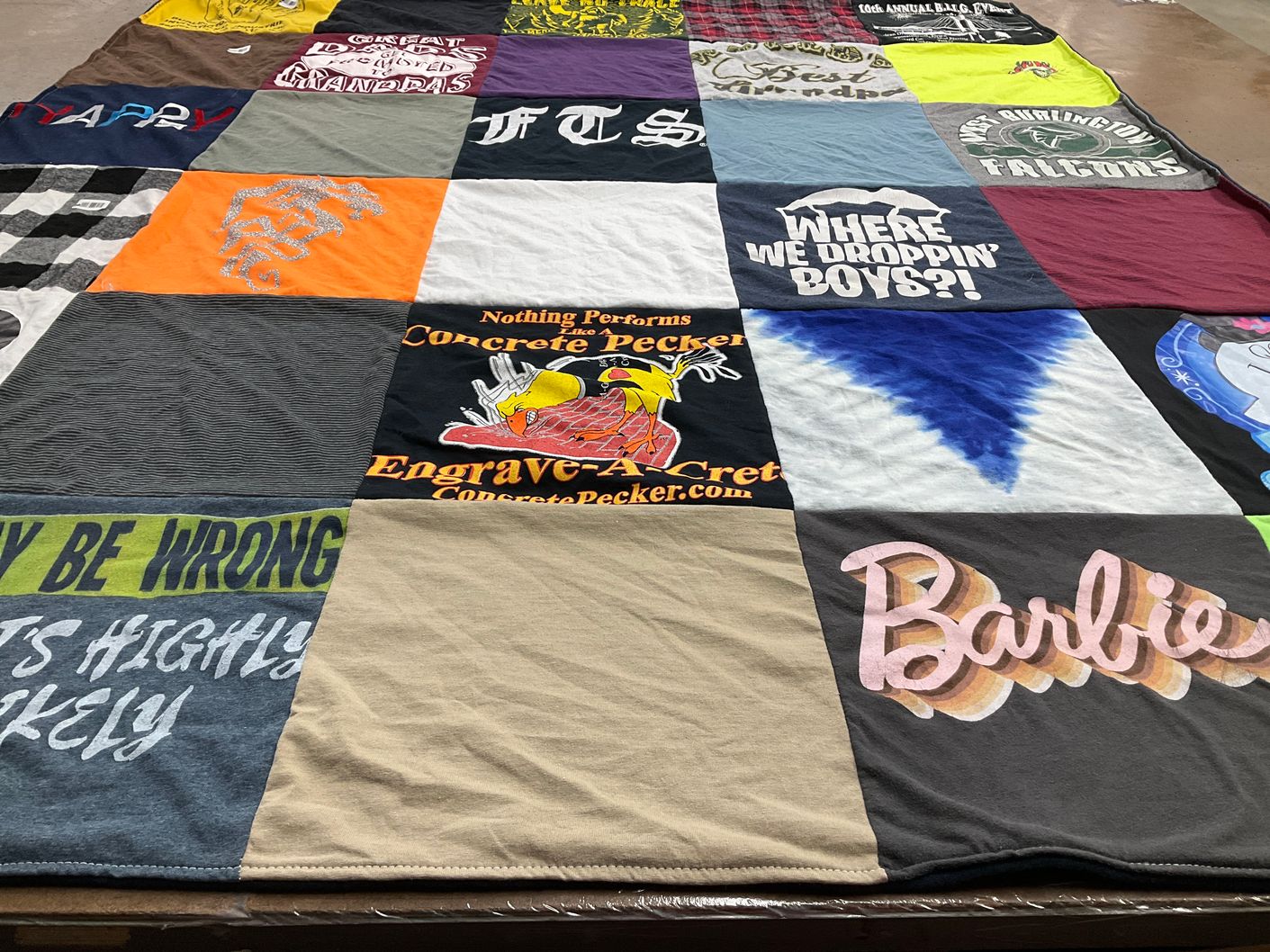 T-shirt quilt featuring falcons by Jonie from IA