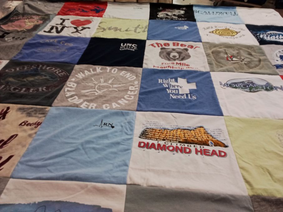 T-shirt quilt from university of north carolina at chapel hill by Rebecca from NC