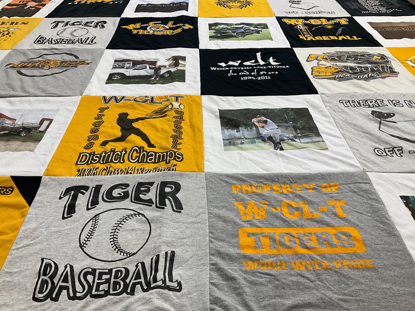 T-shirt quilt featuring w-c-l-t tigers baseball by Laura from IA