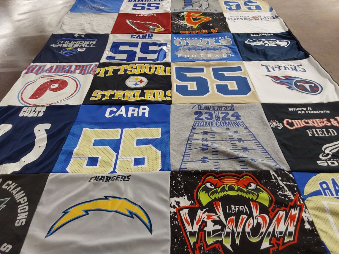 T-shirt quilt featuring pittsburgh steelers, tennessee titans by William from PA