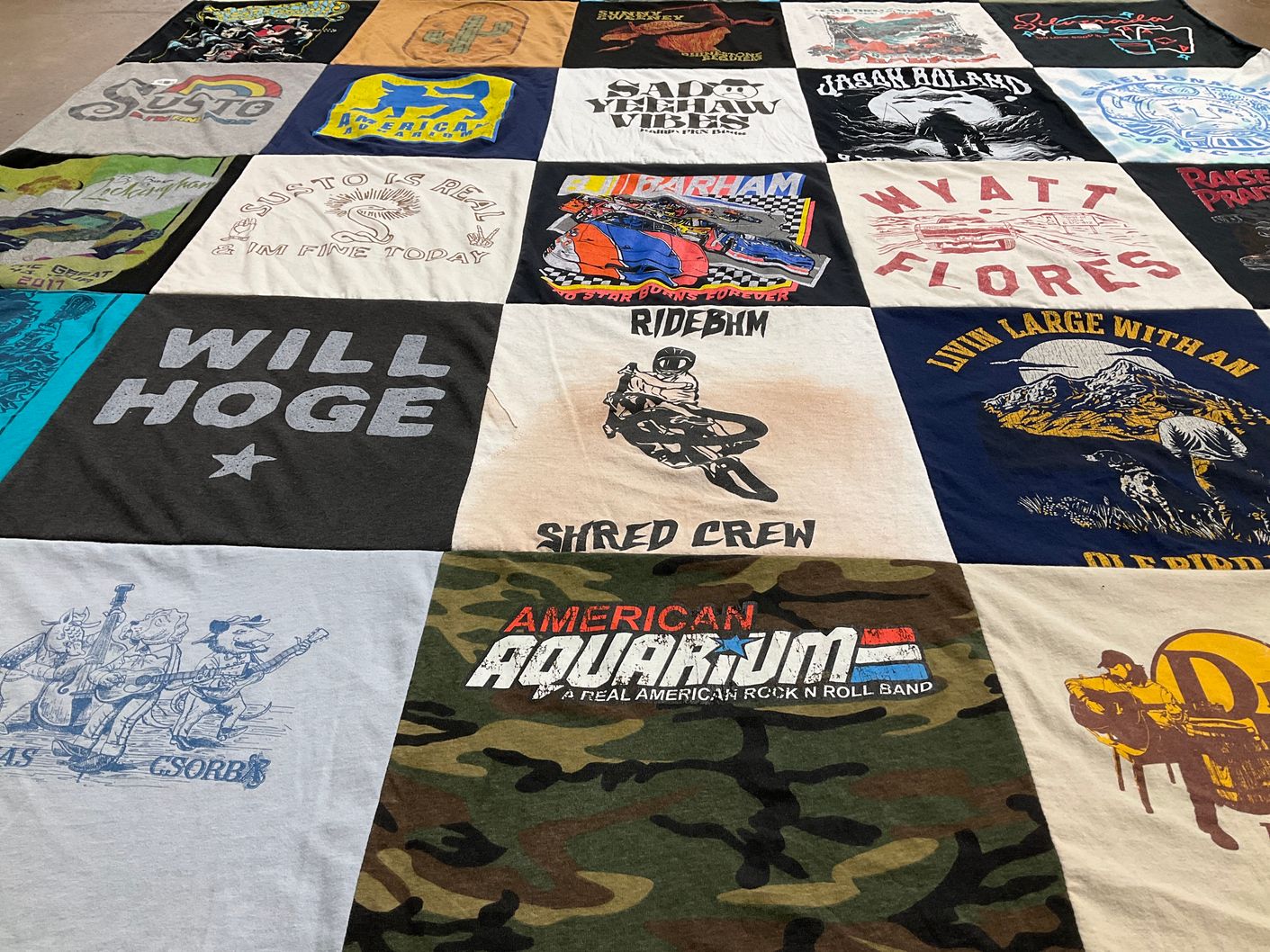 T-shirt quilt with music, southern culture themes by Joshua from AL
