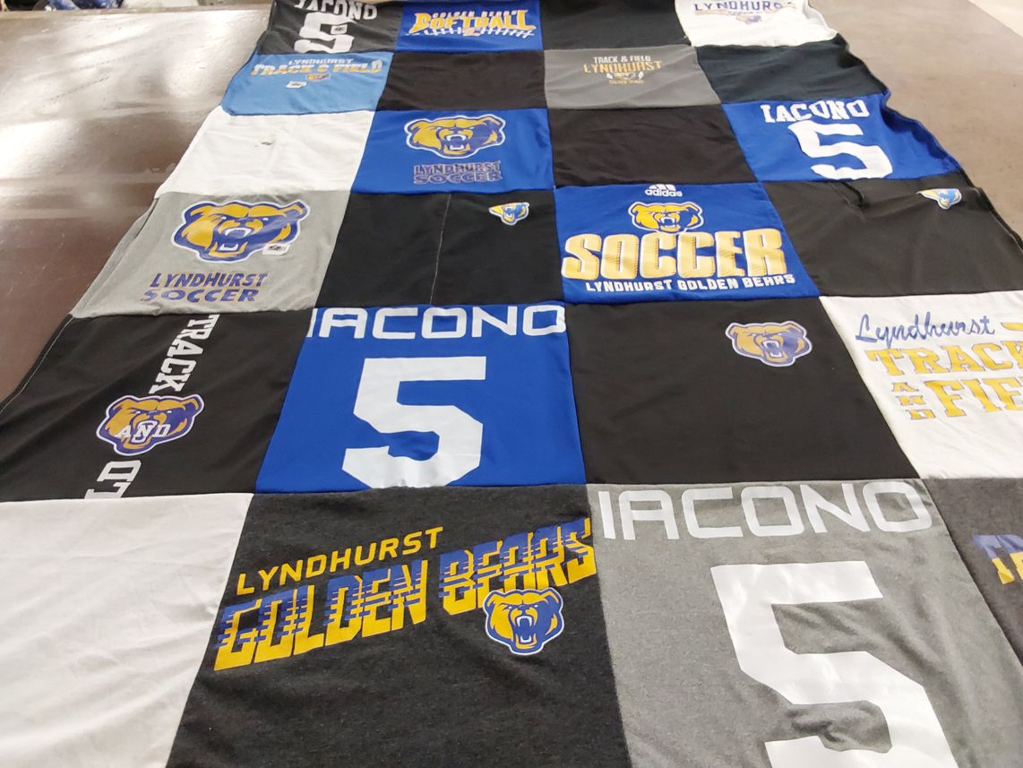 T-shirt quilt featuring lyndhurst golden bears by Anthony from NJ