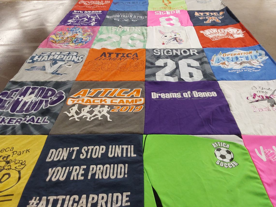 T-shirt quilt featuring attica soccer by Zachary from NY