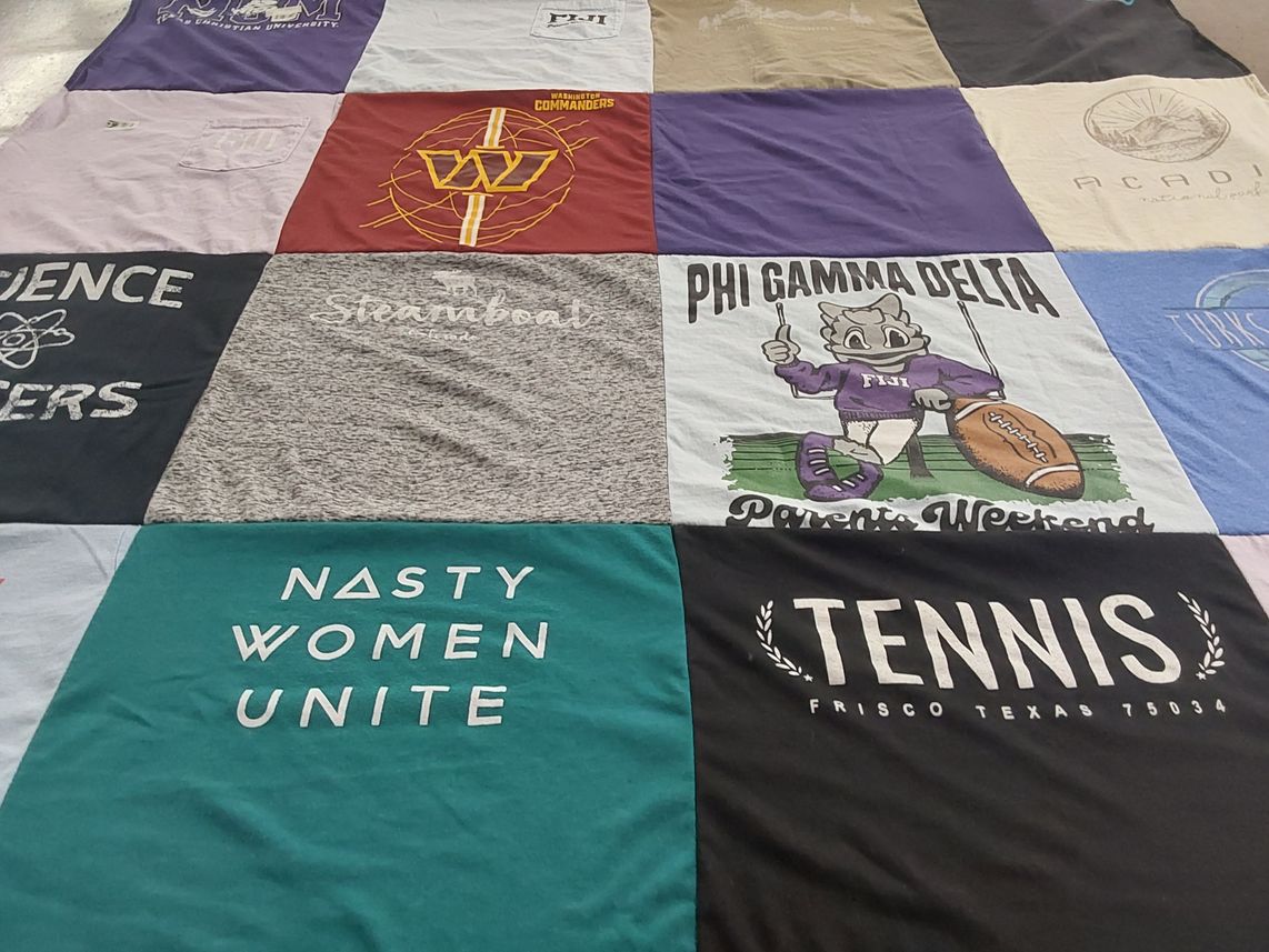 T-shirt quilt from fitchburg state university, western governors university by Karen from TX