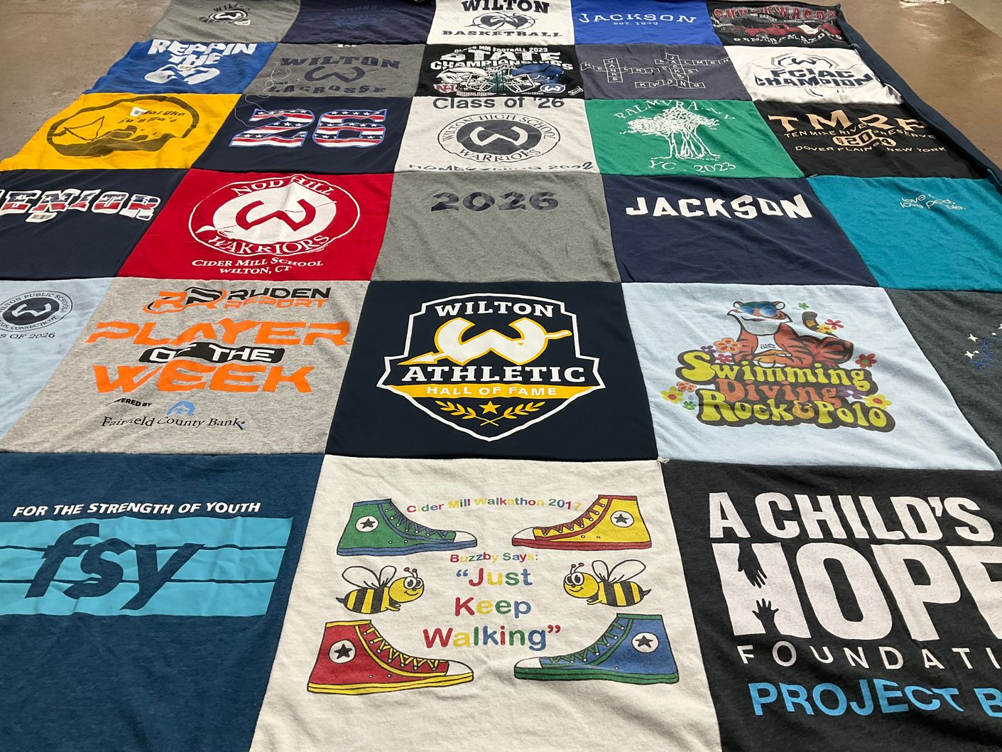 T-shirt quilt featuring wilton athletic by Nicole from CT