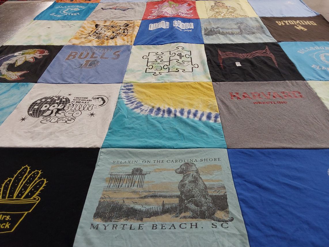 T-shirt quilt featuring bulls by sally from NC