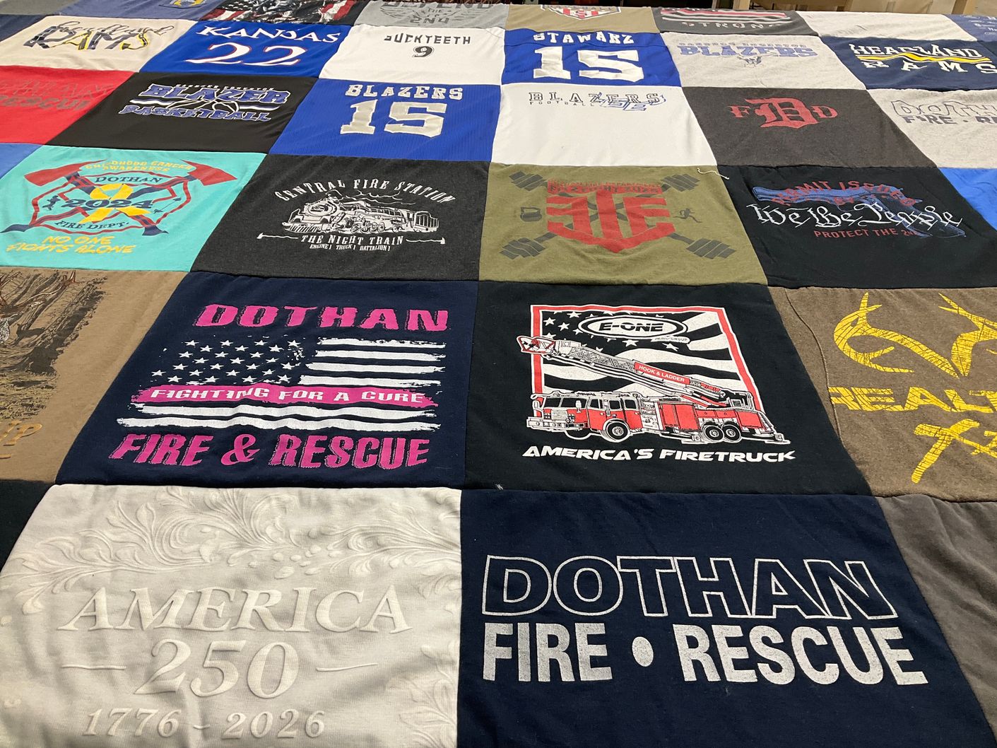 T-shirt quilt featuring dothan blazers by Katie from FL