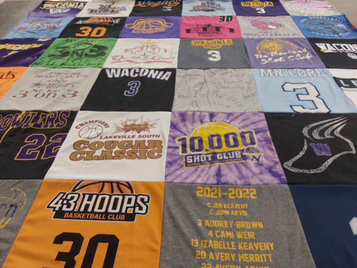 T-shirt quilt from waconia high school, lakeville south high school by Diana from MN