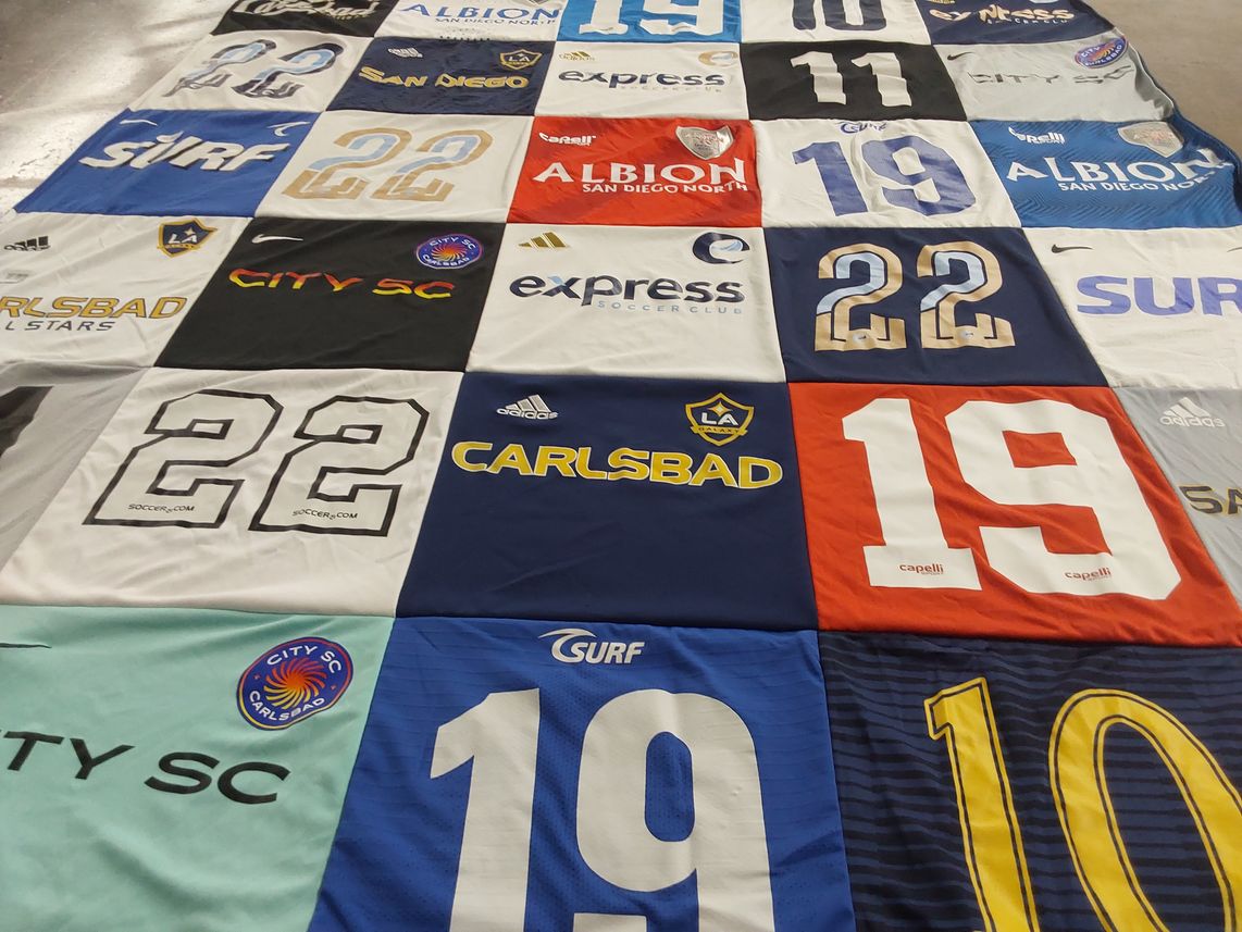 T-shirt quilt from carlsbad high school, albion san diego by Christina from CA