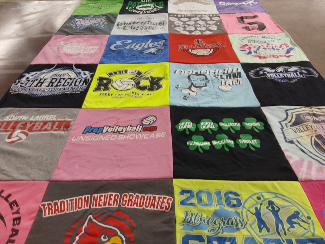 T-shirt quilt from south laurel high school by Karen from KY