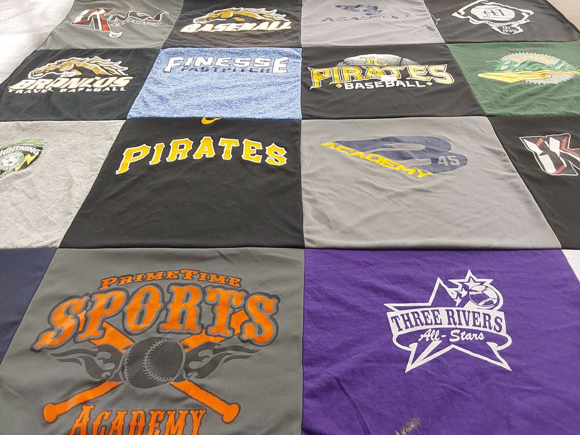T-shirt quilt featuring tc pirates baseball by Curt from MI