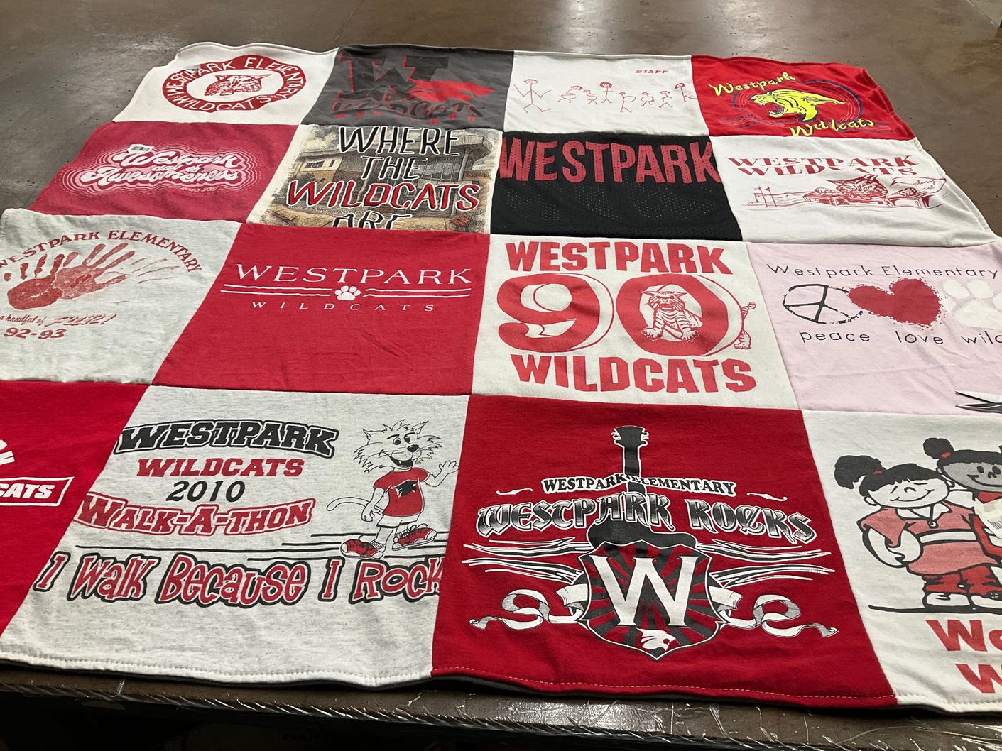 T-shirt quilt featuring westpark wildcats by Glorianne from TX