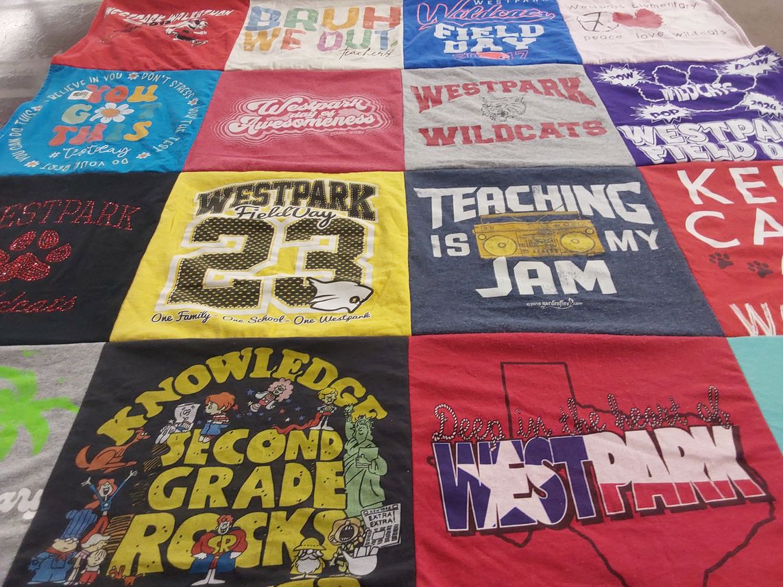 T-shirt quilt featuring westpark wildcats by Glorianne from TX