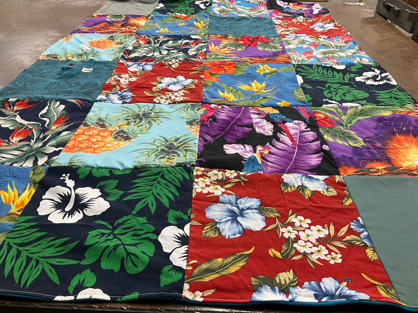 T-shirt quilt with floral, tropical themes by Melissa from RI