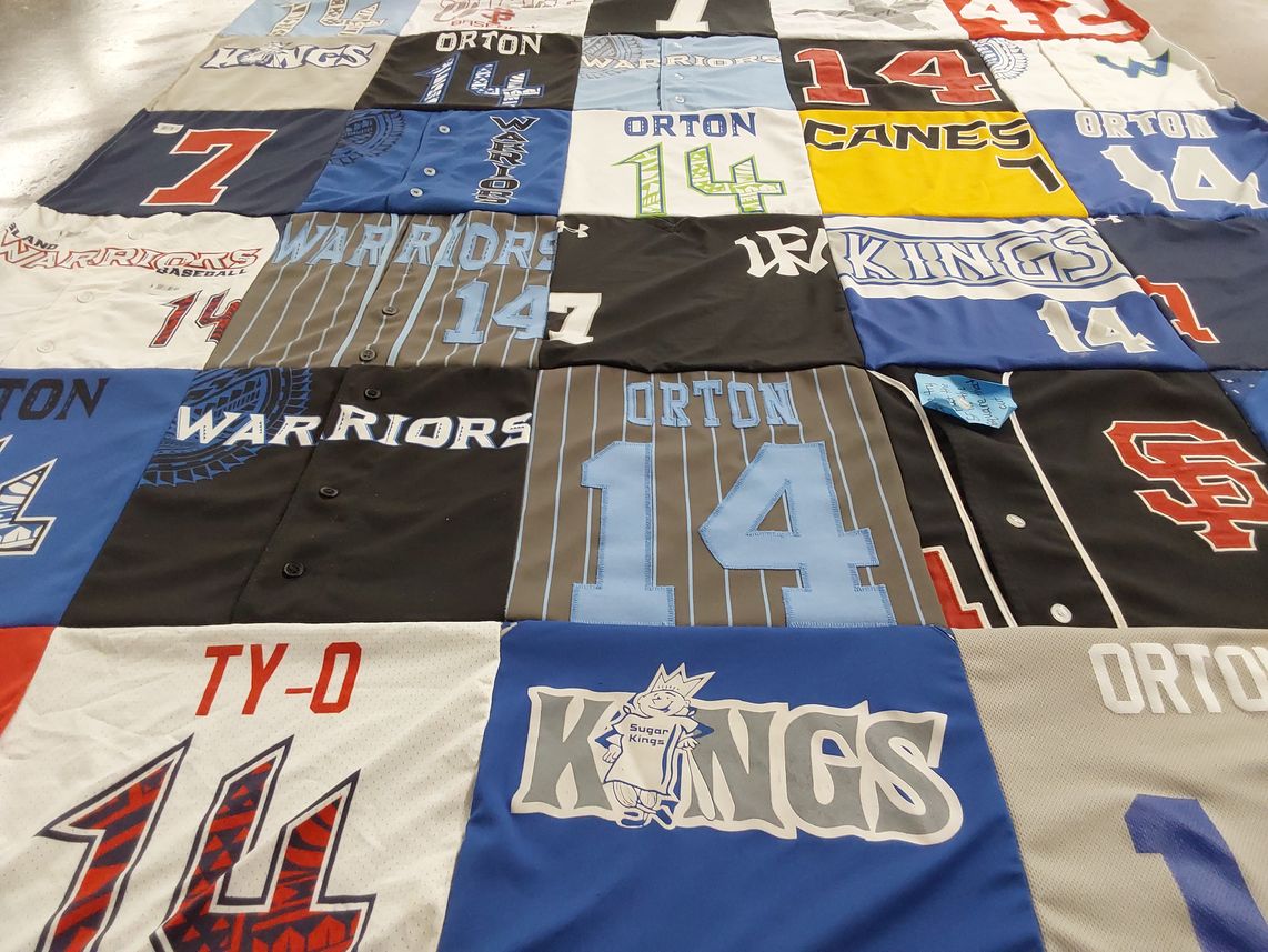 T-shirt quilt featuring sugar kings, warriors by Melanie from UT