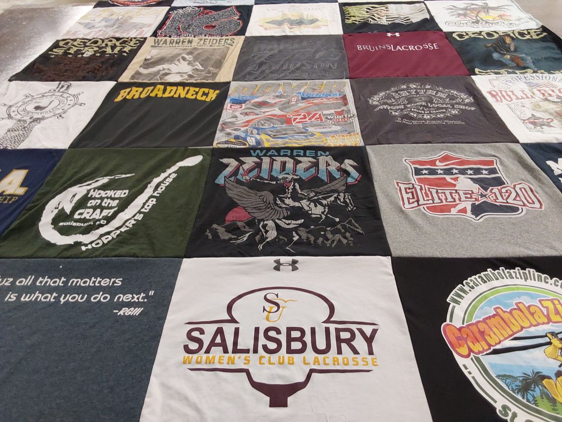 T-shirt quilt featuring salisbury women's lacrosse team by Christen from MD